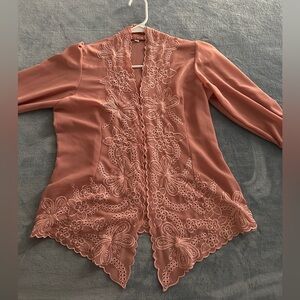 Elegant Pink Indonesian Kebaya lace Women's Top